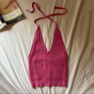 Polo Ralph Lauren hot pink crop halter XS